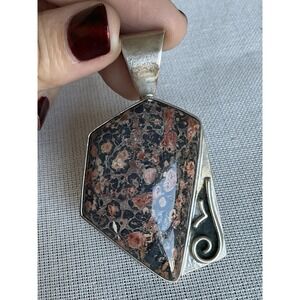 Desert Rose Trading DRT Lepord Skin Jasper Pendant Sterling Silver 925